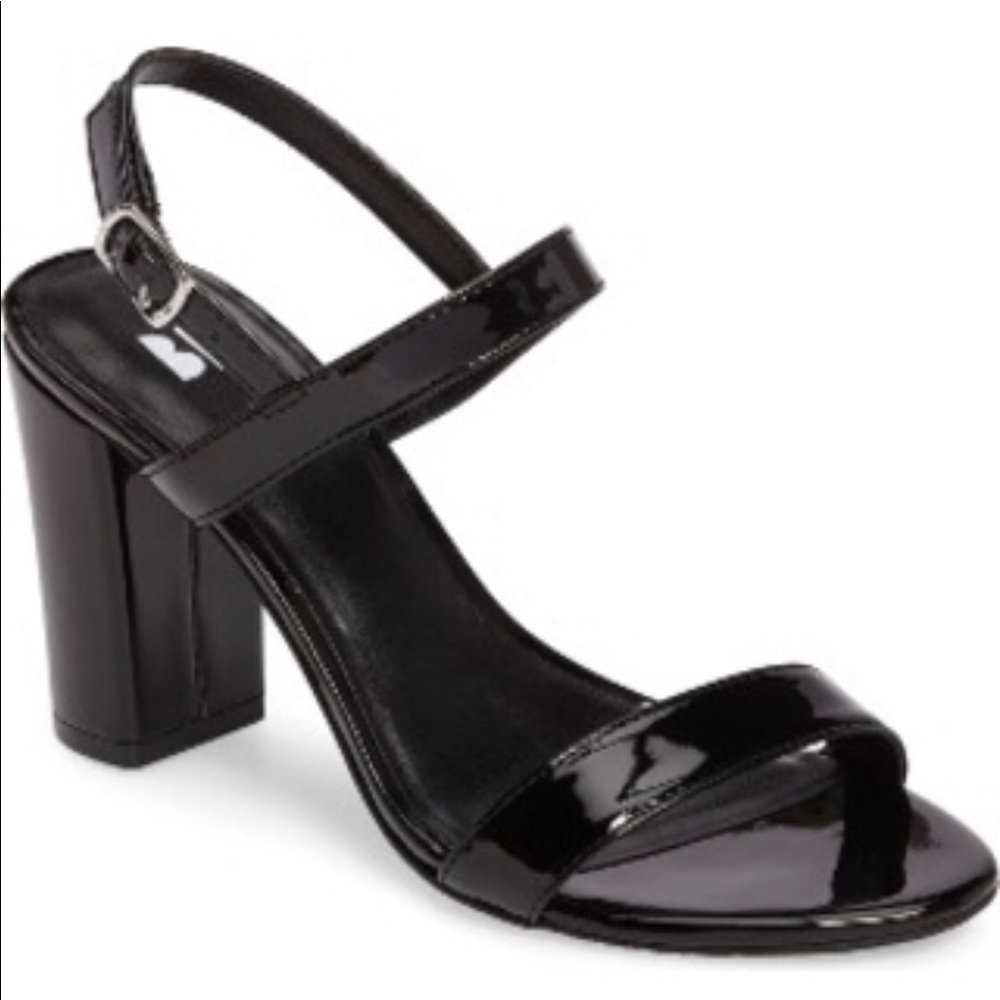 Black Patent Strappy Block Heels BP Lula